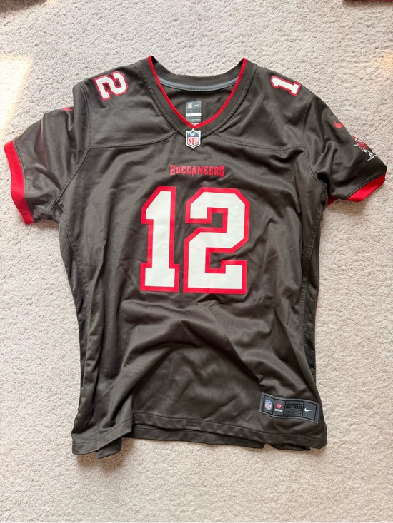 NFL Tops - NFL Women’s Black and Red #12 Buccaneers Jersey